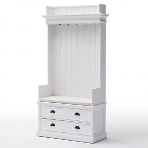 CA581 | Halifax Entryway Coat Rack & Bench Unit with Cushion + Drawers