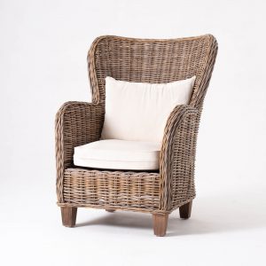 CR44 | Wickerworks King Chair with Seat & Back Cushions